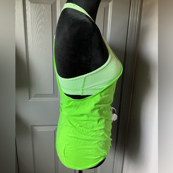 Lululemon size 4 lime green and green gingham tank - Picture 3 of 4